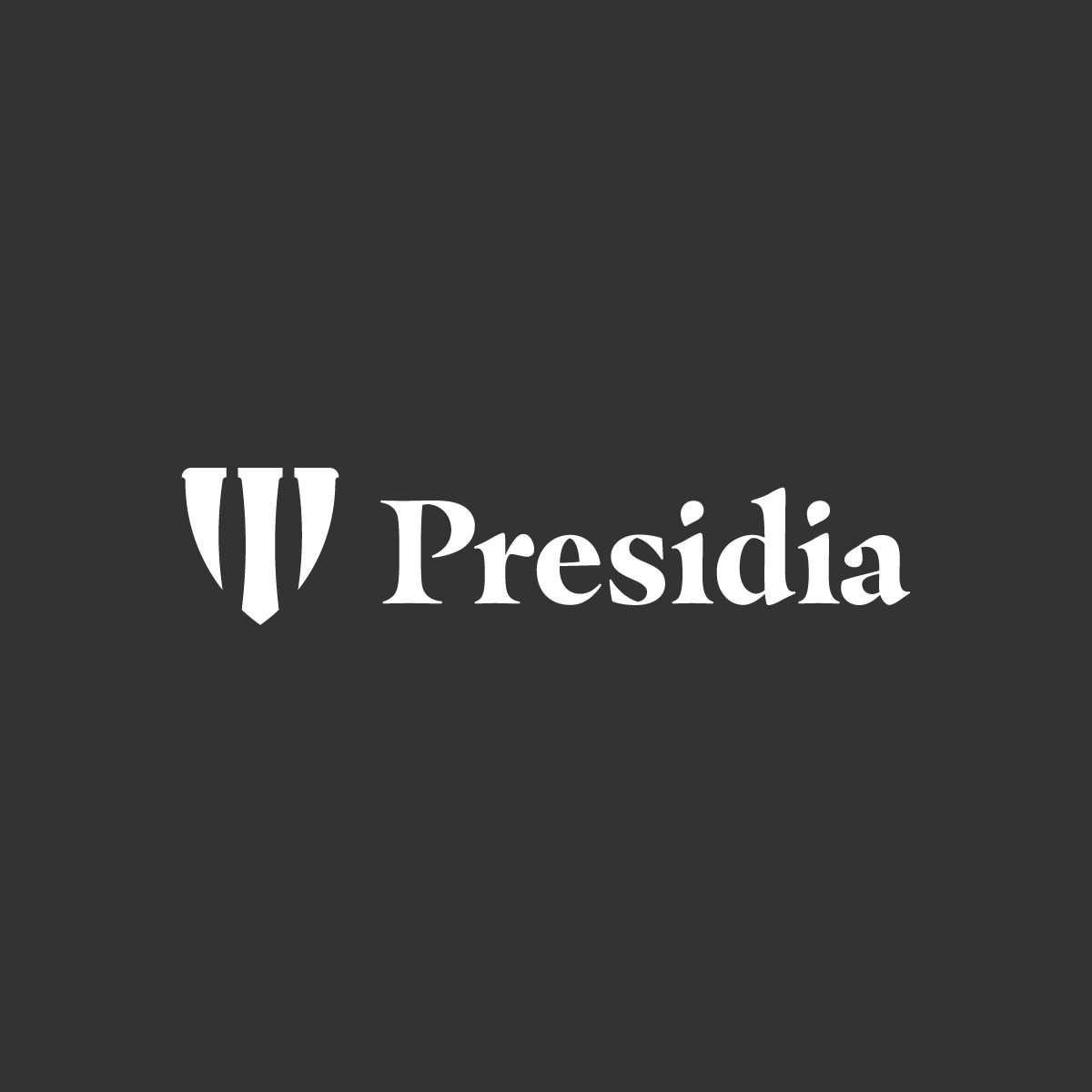 Presidia logotipo bianco